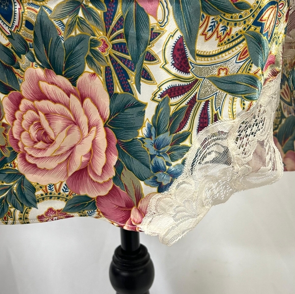 Vtg Victoria's Secret gold label lace satin floral nightie slip dress babydoll - Picture 9 of 11